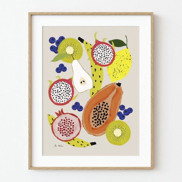 Lámina artística frutas tropicales
