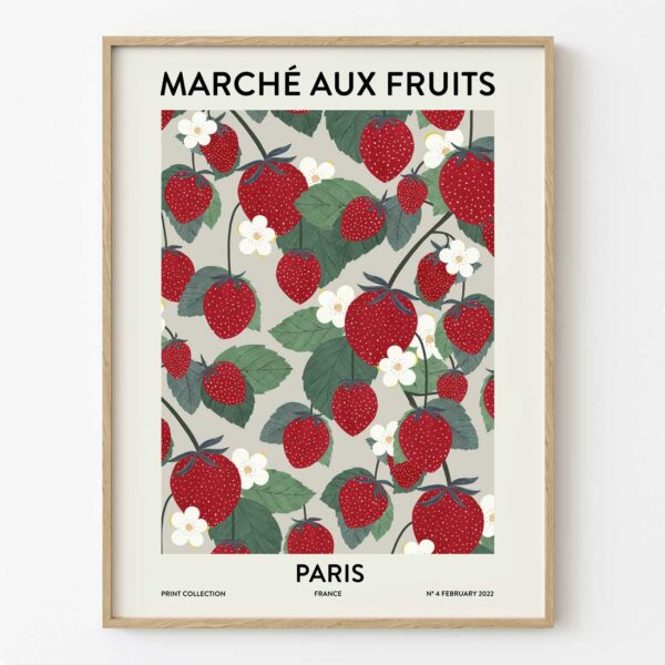 Ilustración mercado de frutas de París